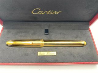 Louis Cartier Fountain Pen Limited Edition Gold/Black Lacquer 18K Med Box 2