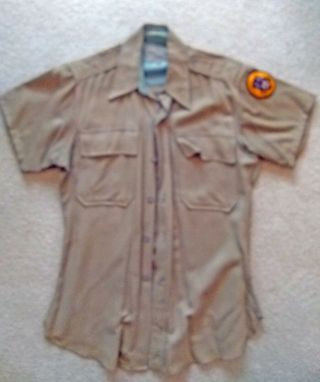 Vintage Wwii Us Army Khaki Shortsleeve Shirt With Td Patch
