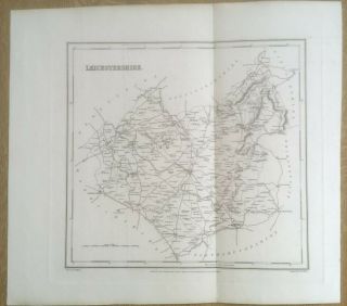 Antique County Map Of Leicestershire C1831 Samuel Lewis Eng J&c Walker/creigton