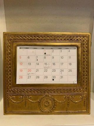 Tiffany Studios Ny Bronze Desk Calendar Frame 1782