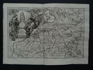 1737 Scherer Atlas Map Belgium - Netherlands - In Belgio Foederato 1699