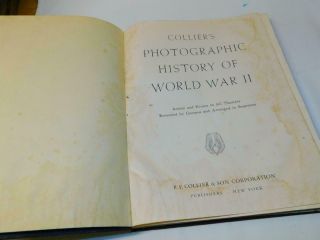 Vintage Collier ' s Photographic History of World War II 1946 BOOK Large 3