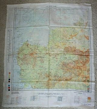 Wwii 1944 Aaf Silk Cloth Chart Map East/west Borneo No.  C45/c46 Double Sided