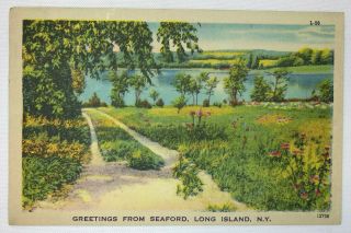 Greetings From Seaford,  Long Island Ny Vtg Postcard Oyster Bay Hempstead
