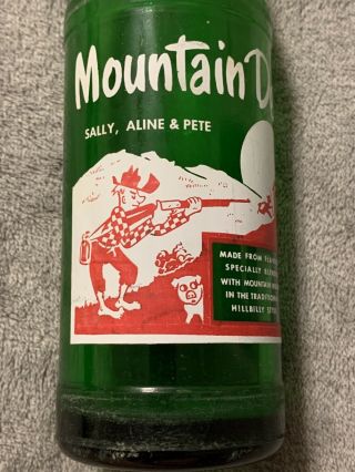 Vintage Hillbilly Mountain Dew 3 Names 10oz Soda Bottle “sally,  Aline & Pete”
