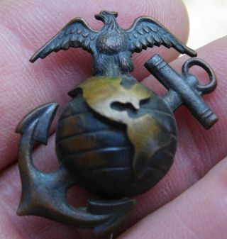 Wwii Us Marine Corps Officer Eagle Globe And Anchor Ega Pin Back Eg&a