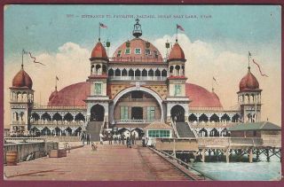 Postcard,  Entrance To Saltair Pavilion,  Great Salt Lake,  Utah,  1910