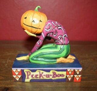Jim Shore Halloween Peek - A - Boo Pumpkin Head 2006