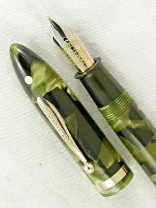 Vintage Huge 1930s Marine Green Sheaffer Lifetime Oversize Balance Fountain Pen