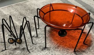 Metal Spider Candy Dish And Metal Spider Decor Halloween