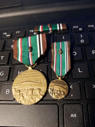 European–african–middle Eastern Campaign Medal,  Mini Medal,  Ribbon,  Devices