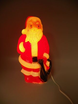 Vintage Empire Plastic Corp.  1968 Blow Mold Lighted Santa Claus 13 " Tall Guc