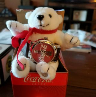 2002 Coca - Cola Polar Bear And Watch.