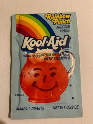 Kool - Aid Rainbow Punch Vintage 1980s Nos Great Graphics
