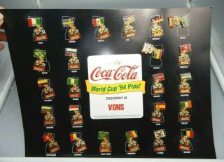 1994 Coca - Cola World Cup 24 Pins Complete Set Vons Exclusive