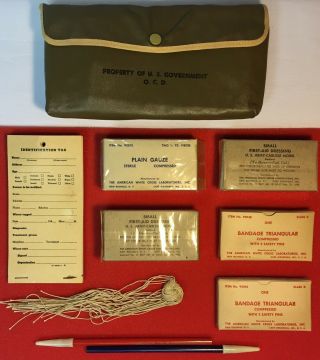 Ww2 / Medic / Medical Kit / Supply Pouch / Ocd / Complete / W/i Contents / Rare