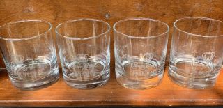 Crown Royal Case 16 Low Ball Whiskey Rock Barware Glasses Etched Logo