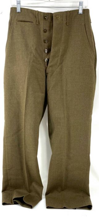 1945 Pattern Wwii Us Army Trousers Field Wool Serge Od 33 Uniform Pants 28x31