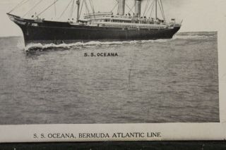 SS Oceana Bermuda Atlantic Line Postcard PM Grand Central Station NY 1911 stamp 2