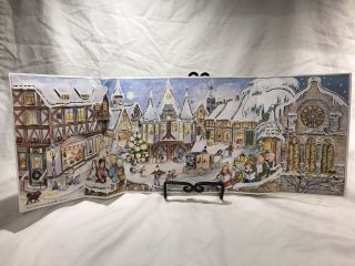 Vintage Christmas Town Advent Calendar Rs Stuttgart - Rohr Made In Western Germany