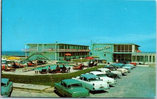 Postcard Md Ocean Park Motel Ocean City Maryland Boardwalk 17th Street Old Cars