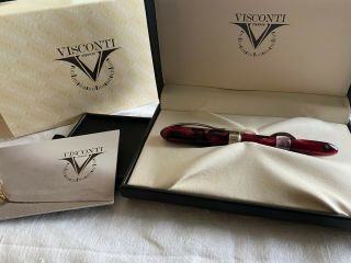 Visconti Moonlight Red Fountain Pen Chromium 18 B Nib Limited Edition