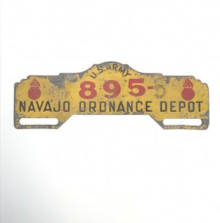 Us Army Navajo Ordnance Depot License Plate Topper 1942
