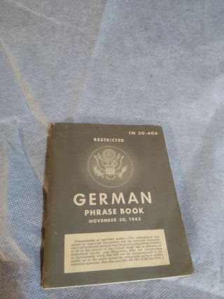 Ww2 German Phrase Book (classified)