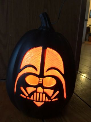 Star Wars Darth Vader Lucas Film 12 " Light Up Pumpkin Jack O Lantern 2014