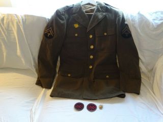 WW 2 27th Division Jacket and 2 27th Division Patches Combat Engineer 2