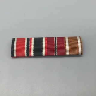 Ww2 German Army 4 Place Ribbon Bar Iron Cross Kvk2 Eastern Front Medal Ww B413