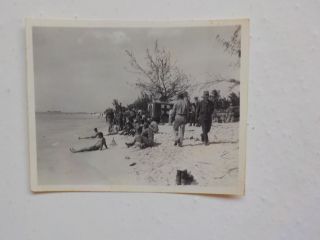 Wwii Photo Servicemen On Beach Saipan 1944 Photograph Vtg Image Ww Ii War Nr Ww2
