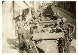 RARE German Elite Waffen Troops w/ Pkw Cars & Lkw Trucks on Street 2