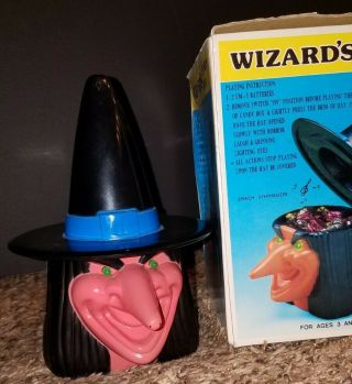 Halloween Wizard Candy Box,  Witch,  Animated,  Sounds,  Rare,  Vintage 1990,  Read