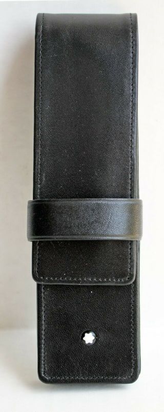 Montblanc Meisterstück 2 Pen Pouch/holder – Black Full - Grain Leather -