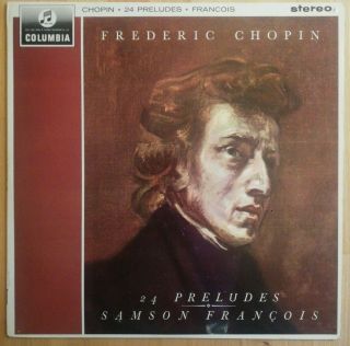 Columbia Sax 2521 Ed1 Samson Francois Piano 24 Preludes Chopin B/s Lp