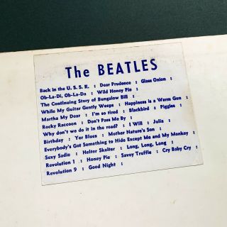 THE BEATLES WHITE ALBUM US ORIG ' 68 APPLE 1ST PRESS 7 SPELLING ERRORS STICKER 2