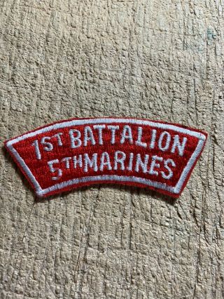 Wwii/post/1950s? Us Marines Scroll Patch - 1st Battalion/5th Marines - Usmc