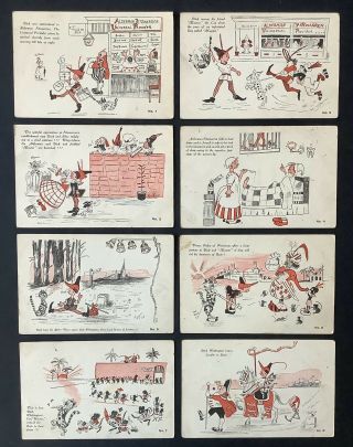 Drury Lane " Dick Whittington Postcards (8) Comical Sketches Of The Famous Tale