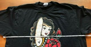 Men ' s Black Sailor Jerry Rum Woman Flowers Bianca T Shirt 2XL NWOT 3
