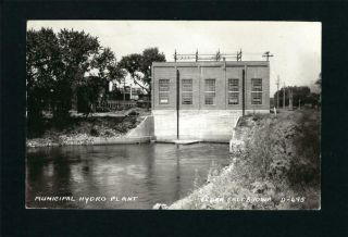 Cedar Falls Iowa Ia 1946 Rppc Municipal Hydro Electric Plant Downtown Building