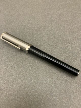 Cartier Santos - Dumont Black Composite Brushed Metal Cap Roller Ball Pen