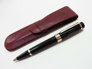 Cartier Pasha Black Composite Platinum Finish Ballpoint Pen W/leather Case Ex