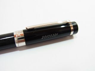 Cartier Pasha Black Composite Platinum Finish Ballpoint Pen w/Leather case EX 3