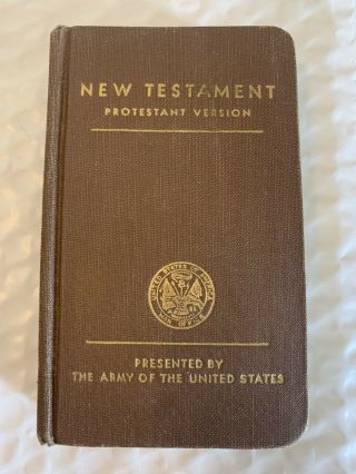 Wwii 1942 Testament Protestant Version Us Army Bible Military Pocket Size