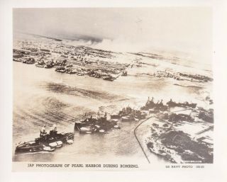 Wwii Aerial Photo Japanese Attack Pearl Harbor Bomb Battleship Row 20