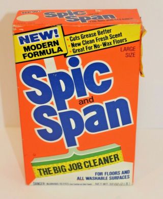 Vintage Spic And Span Cleaner 2lb Box Nos Bright Colors Prop Movie