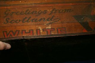 Old White Horse Whisky Advertising Wooden Box Crate 