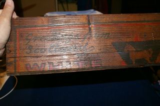 Old WHITE HORSE WHISKY Advertising Wooden Box Crate ' Greetings from Scotland ' 3
