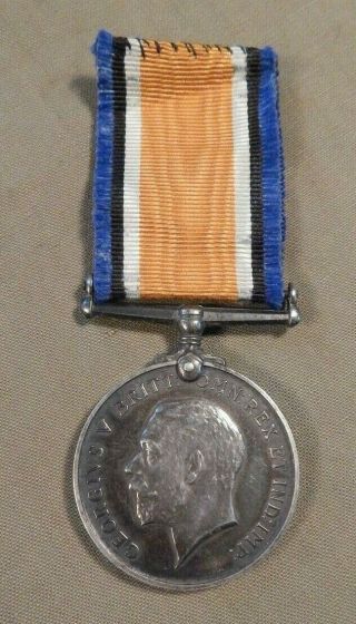 Wwi / Ww1 British Army Service Medal,  Silver,  With Ribbon,  Named,